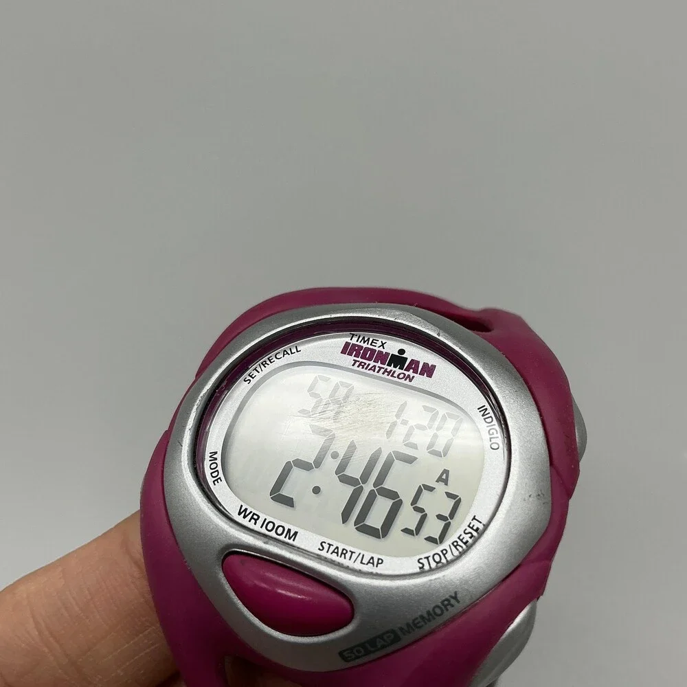 Timex Ironman Triathlon Womens Watch 39mm Pink Digital Indiglo New Battery